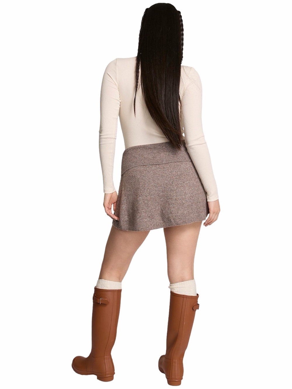Victoria’s Secret PINK High Rise Foldover Sweater Skort - Size Large - Picture 5 of 8